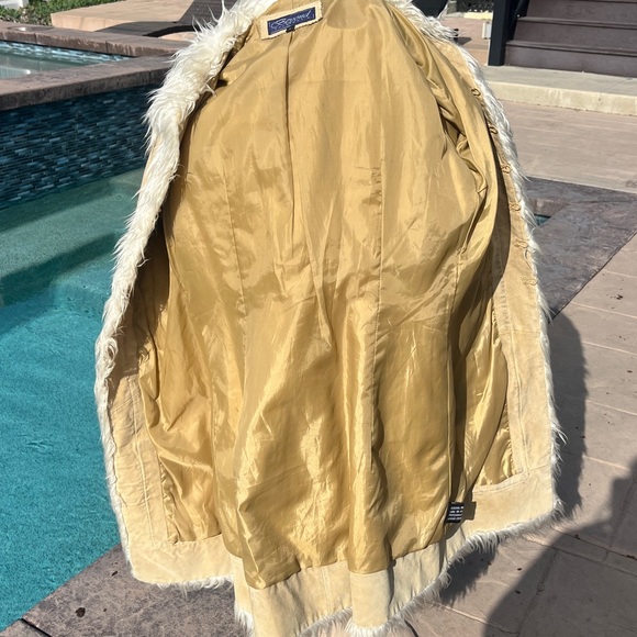 Vintage Penny Lane Leather /fur Trim Coat - Picture 7 of 17
